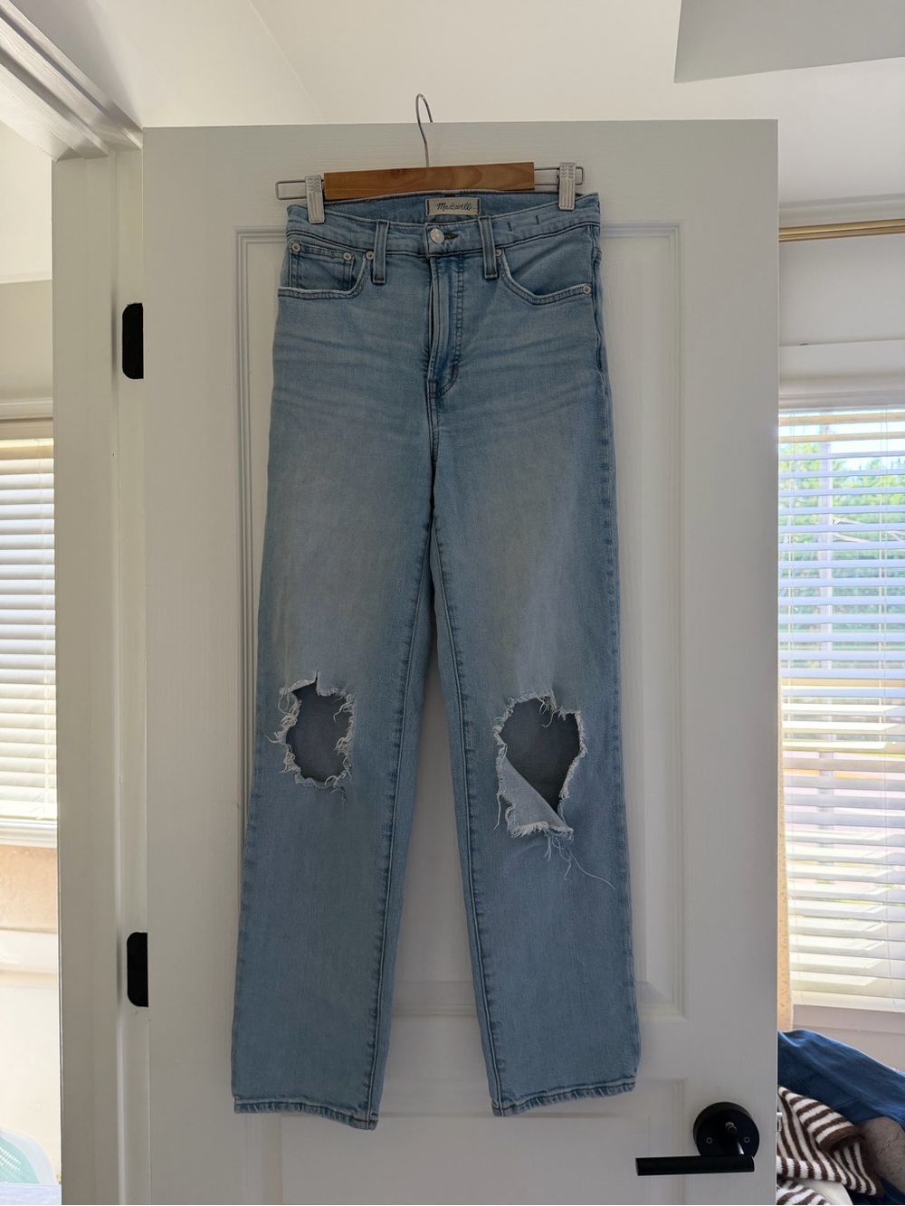 MADEWELL Light Blue Distressed High-Rise Women’s Jeans